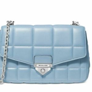 NWT Michael Kors Michael Kors Soho Chain Quilted Leather Chambray/Silver Should